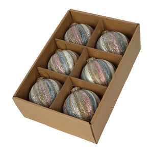 Cimmon Boxed Set Of 6 Baubles Champagne