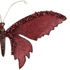 Jamay Velvet Butterfly Burgundy