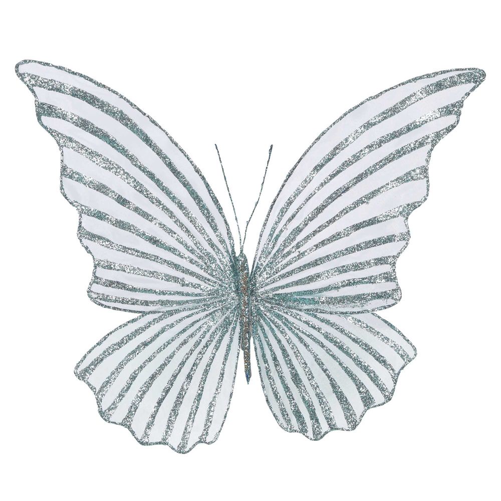 Serena Clip On Butterfly Large Blue