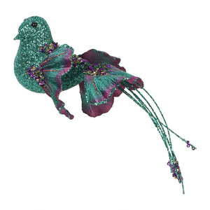 Ginko Glitter Clip On Bird Peacock