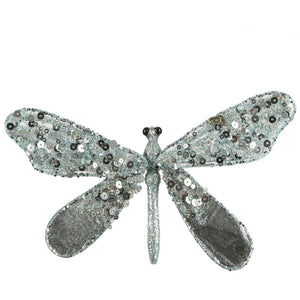 Shayle Glitter Clip On Dragonfly Blue