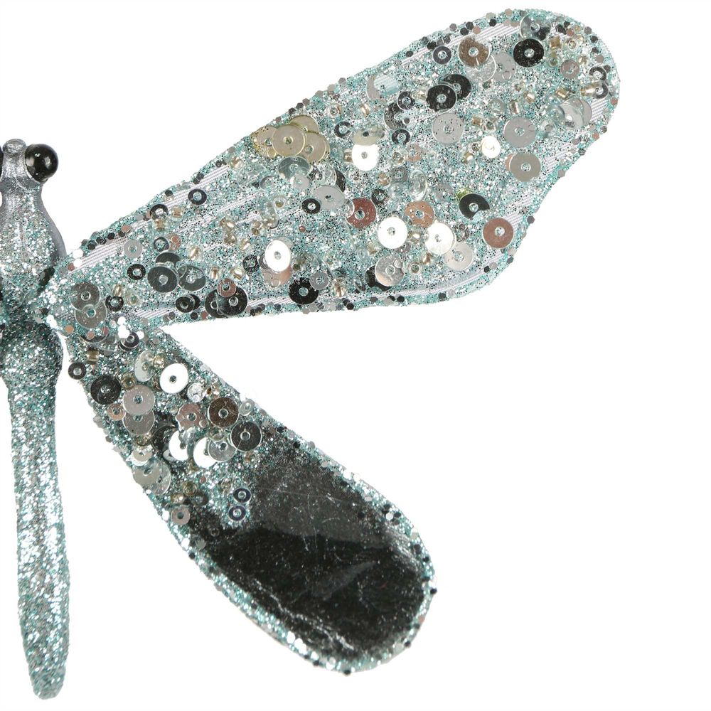 Shayle Glitter Clip On Dragonfly Blue