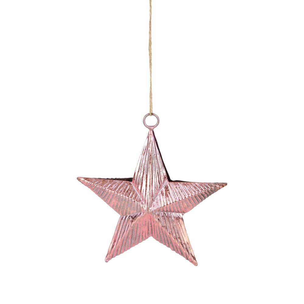 Chrissie Set Of 5 Hanging Ornaments Pink