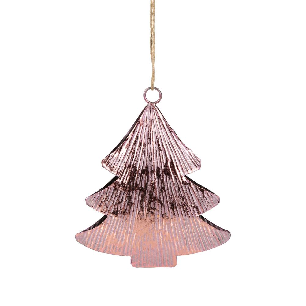 Chrissie Set Of 5 Hanging Ornaments Pink