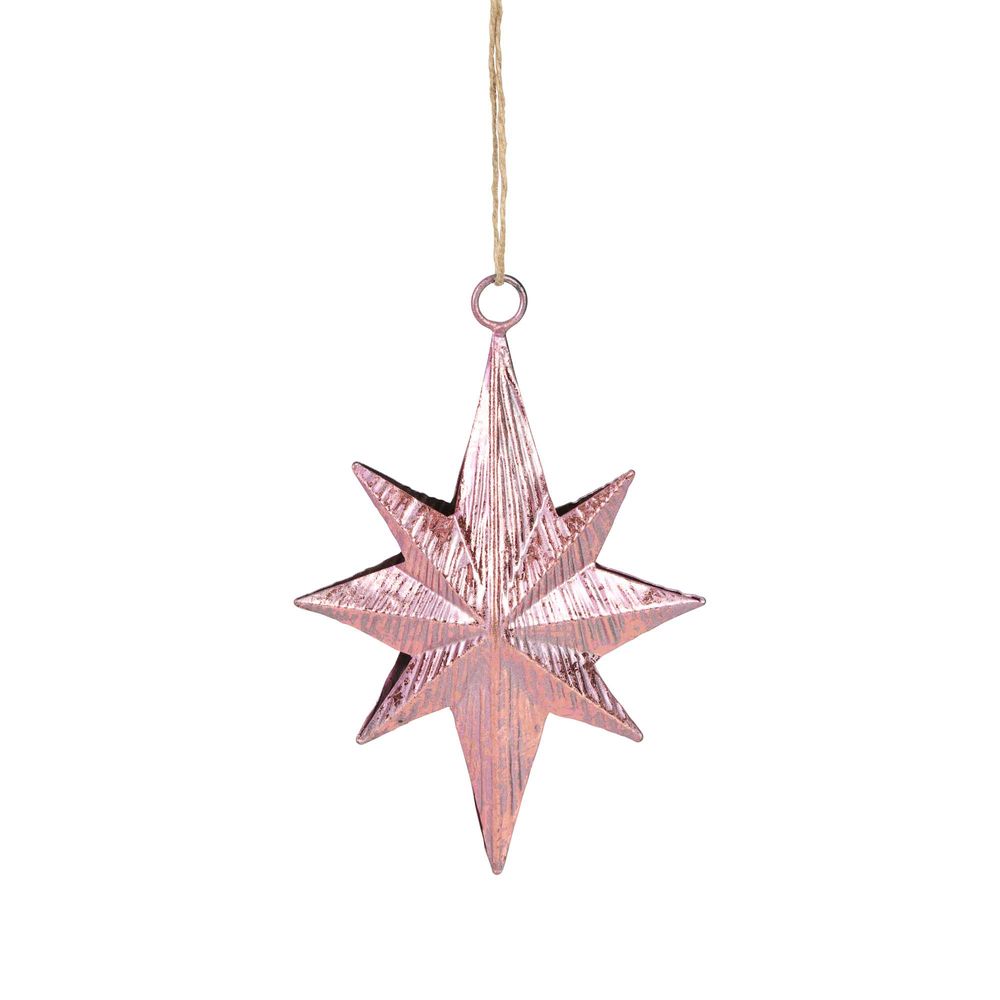 Chrissie Set Of 5 Hanging Ornaments Pink