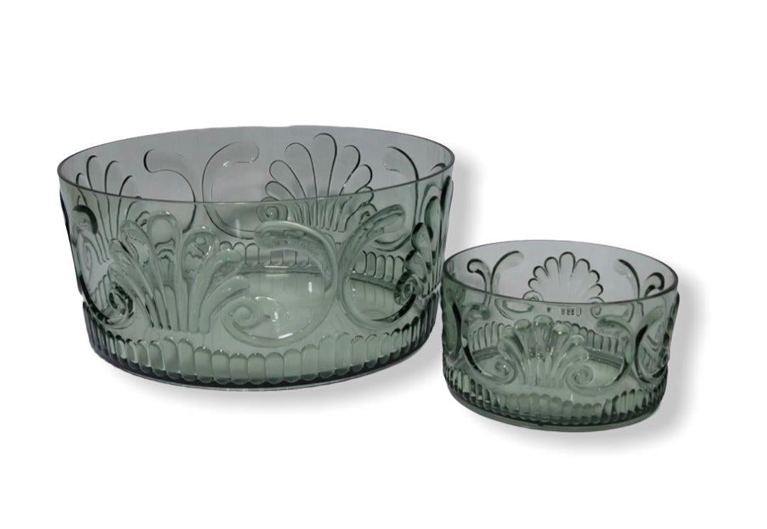 18Gr - Acrylic Salad Bowl Scollop Green 25X12