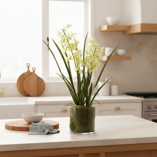 Cymbidium Orchid in Vase - 60cmh