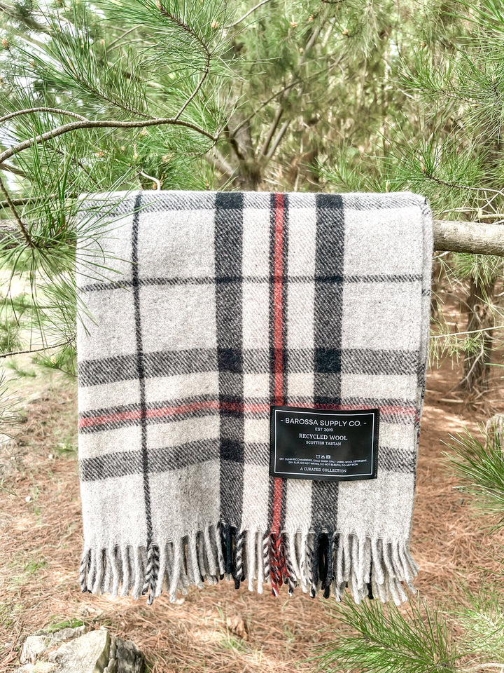 Thomson Grey - Recycled Wool - Scottish Tartan Blanket