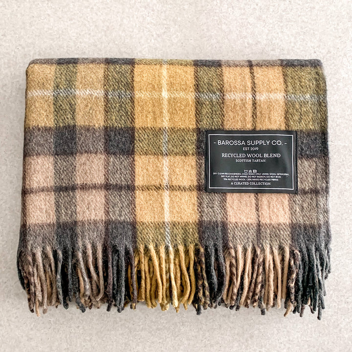 Buchanan Natural - Recycled Wool Blend Scottish - Tartan Blanket