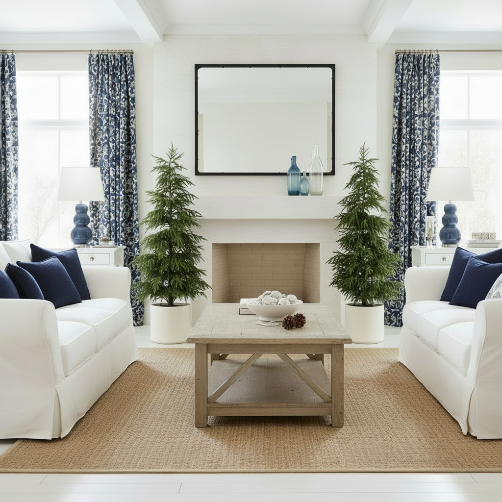 Norfolk Pine Tree in White Pot - 152cmh - (In Store Collection Only)