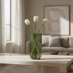 Ripple Bell Vase - Olive Green