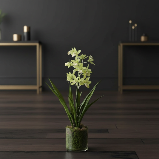 Cymbidium Orchid in Vase - 45cmh