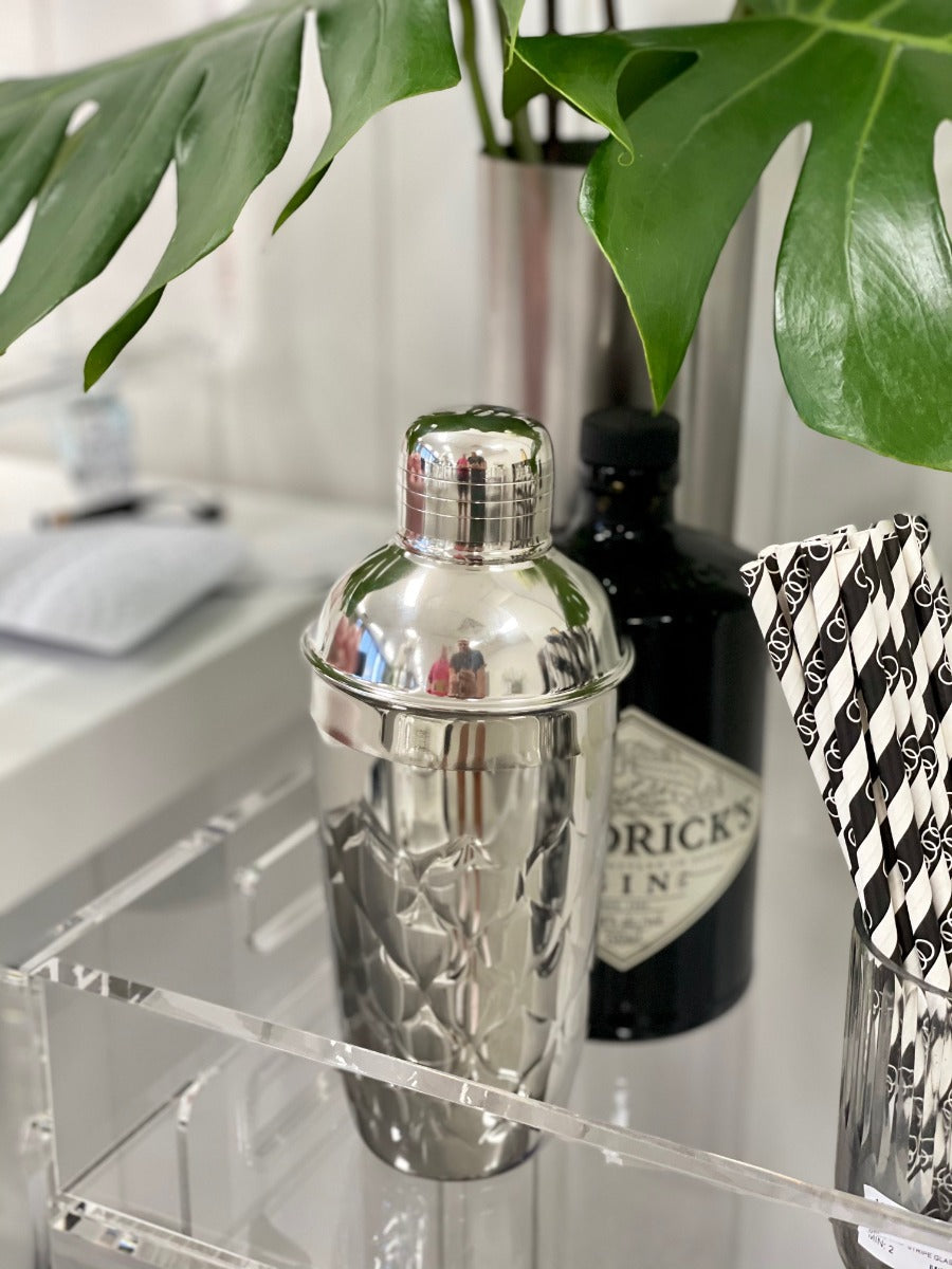 197E - Cocktail Shaker Stainless Teardrop Print