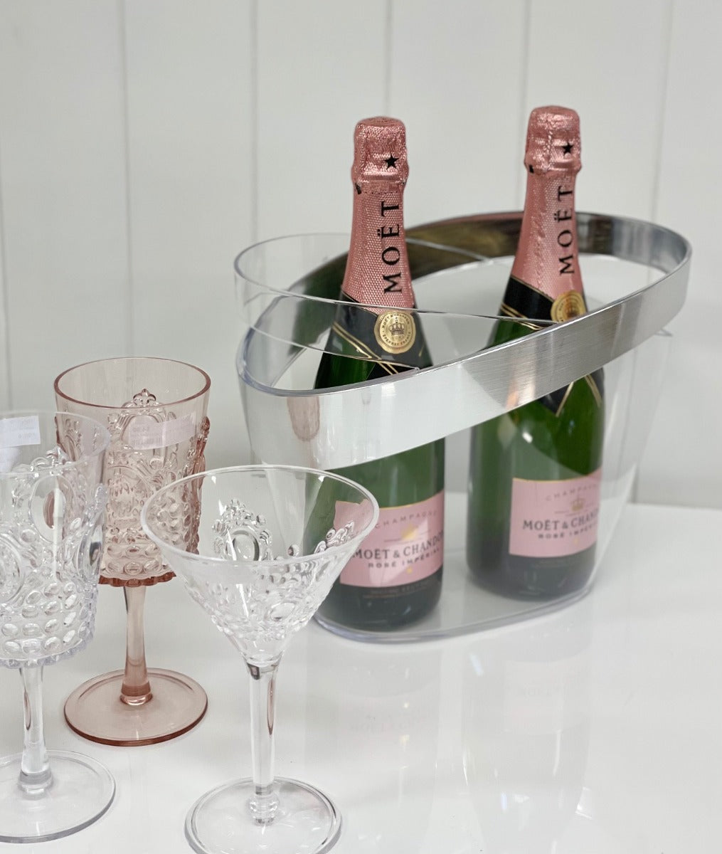 281 - Acrylic Ice Bucket W/Silver Rim