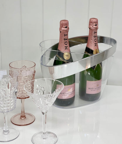 281 - Acrylic Ice Bucket W/Silver Rim