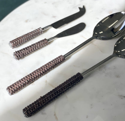 35N - Dark Brown Rattan Cheese Set 2