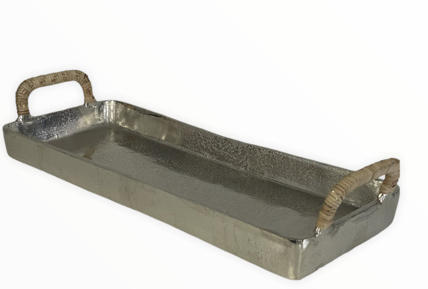 279K - Tray Rattan Handles 43X17X8Cm