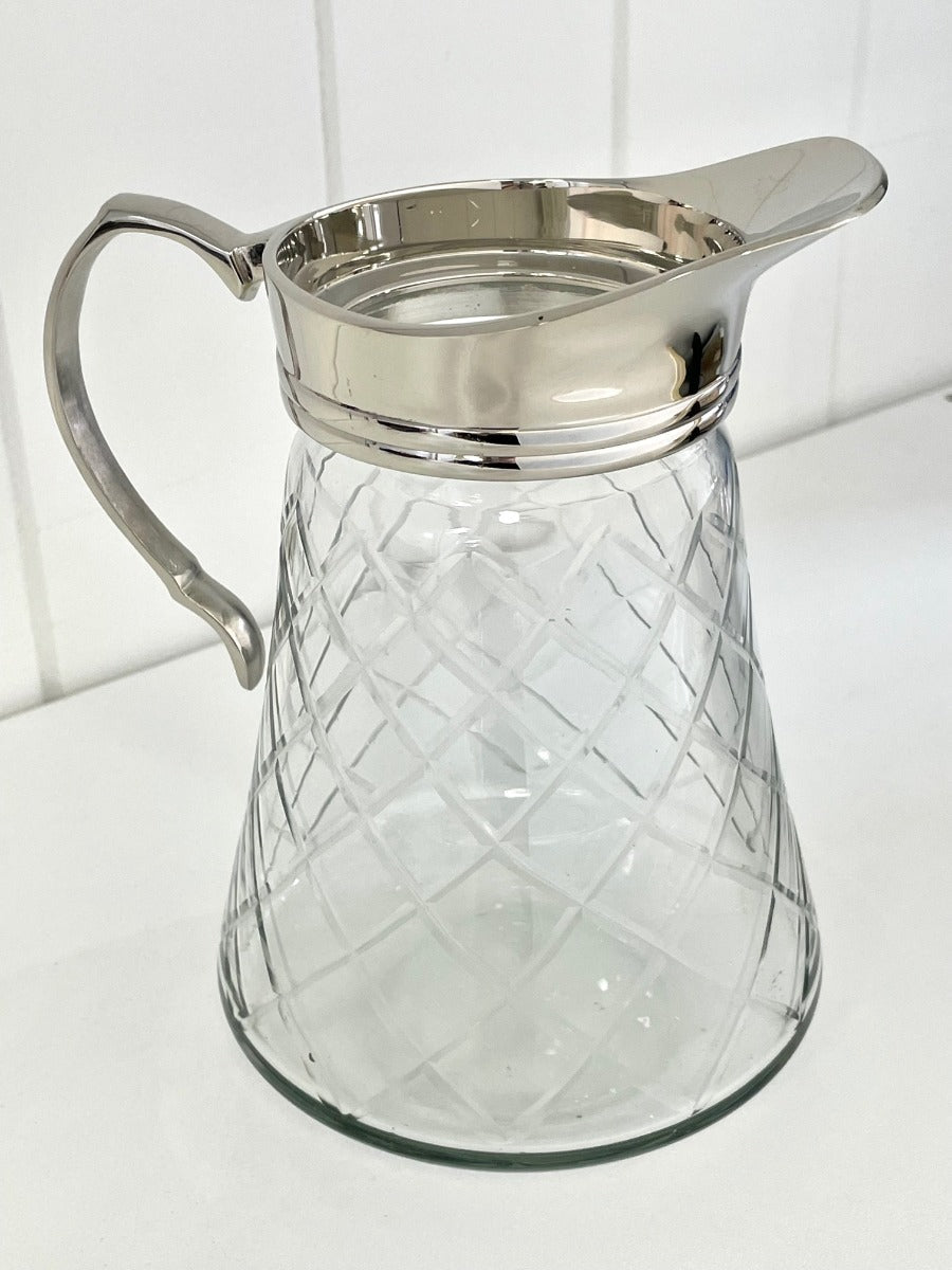 63A - Diamond Cut Gls Water Jug 19Cm 925Ml