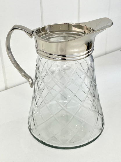 63A - Diamond Cut Gls Water Jug 19Cm 925Ml