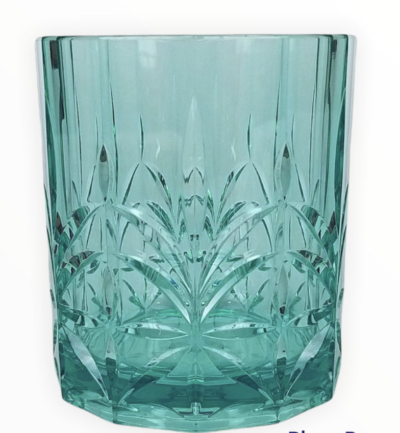 13Taqua - Acrylic Crystal Cut Tumbler:Aqua