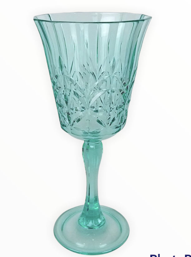 13Waqua - Acrylic Crystal Cut Wine Gls: Aqua
