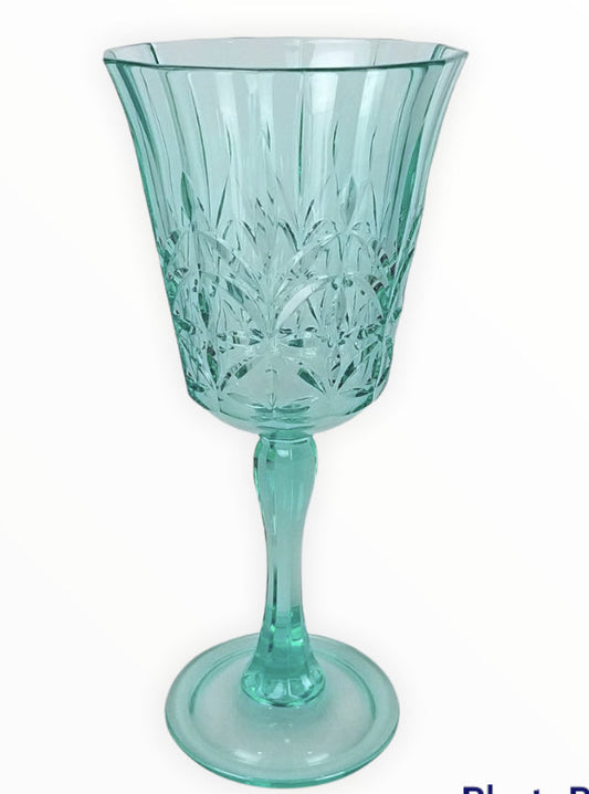 13Waqua - Acrylic Crystal Cut Wine Gls: Aqua