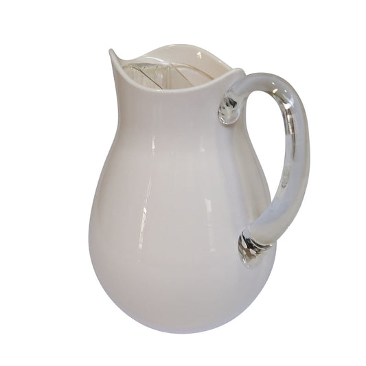 25White - White & Transparent Large Jug W.Stopper