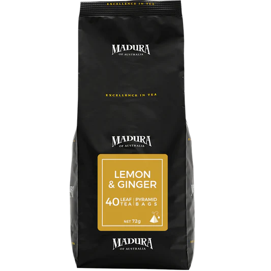Lemon & Ginger 40 Leaf Tea - Pyramid Bags - Pouch