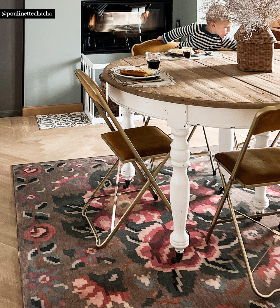 Mary Natural Vinyl Rug Third Lifestyle