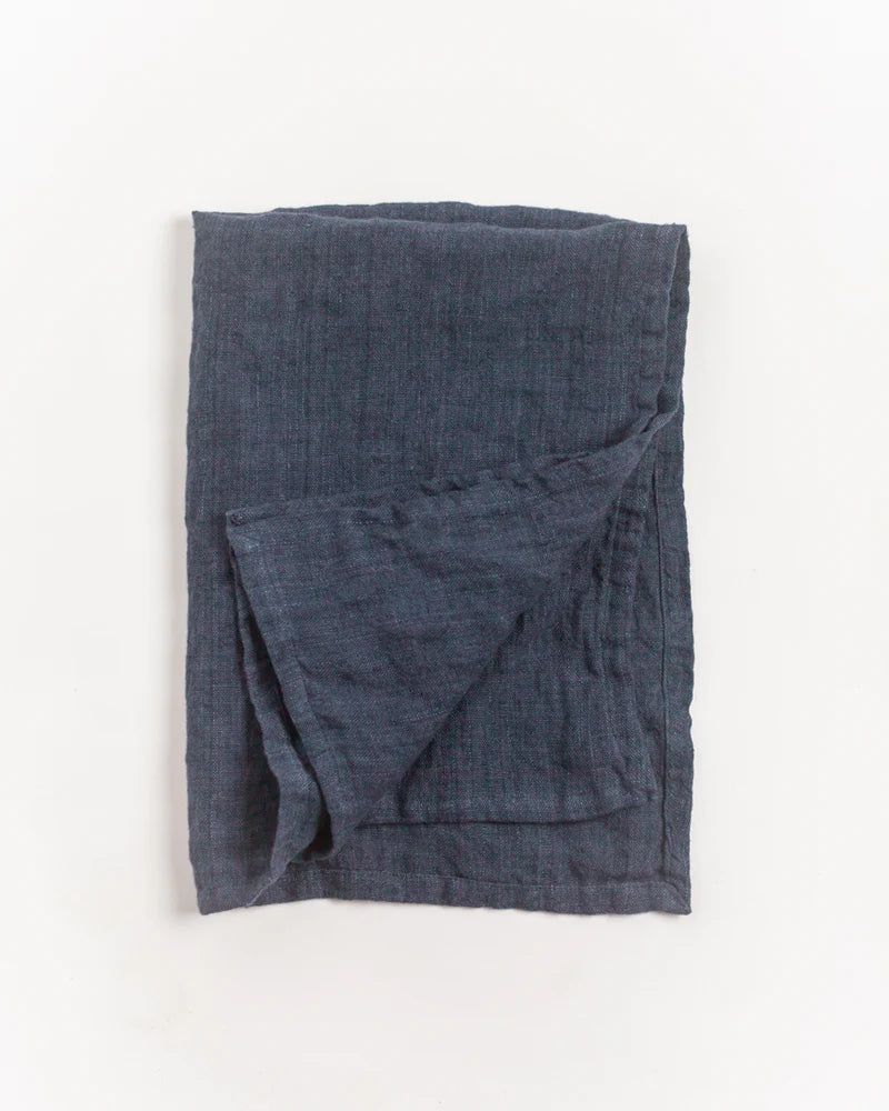 Stone Washed Linen - Tea Towels - 100% Linen - Navy