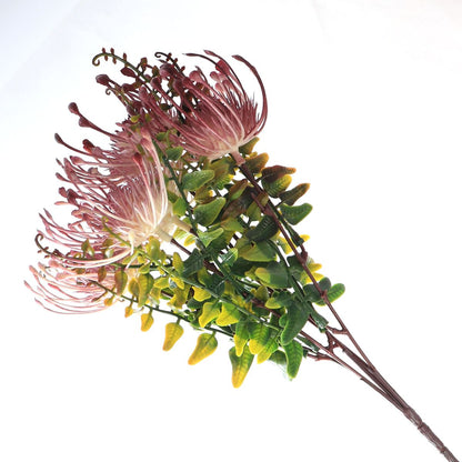 Native Pincushion Protea Flower Red-Pink - Spray