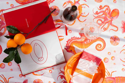 Ocean Tablecloth - Pink/Orange