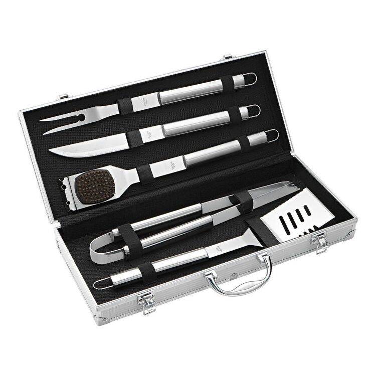 BBQ Essential - Tool 6 Piece Set - Silver