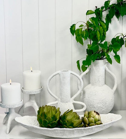 147A - Santorini Sculptured Double Handle Vase - Last 2