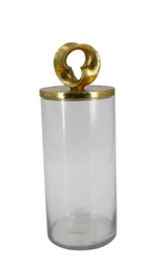89G - Glass Jar Poly Gold-Leaf Lid Med 15X40