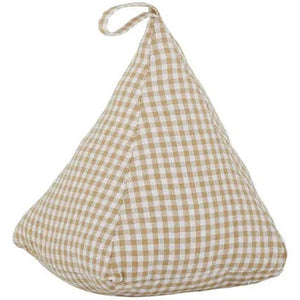 Gingham Doorstop - Beige & White