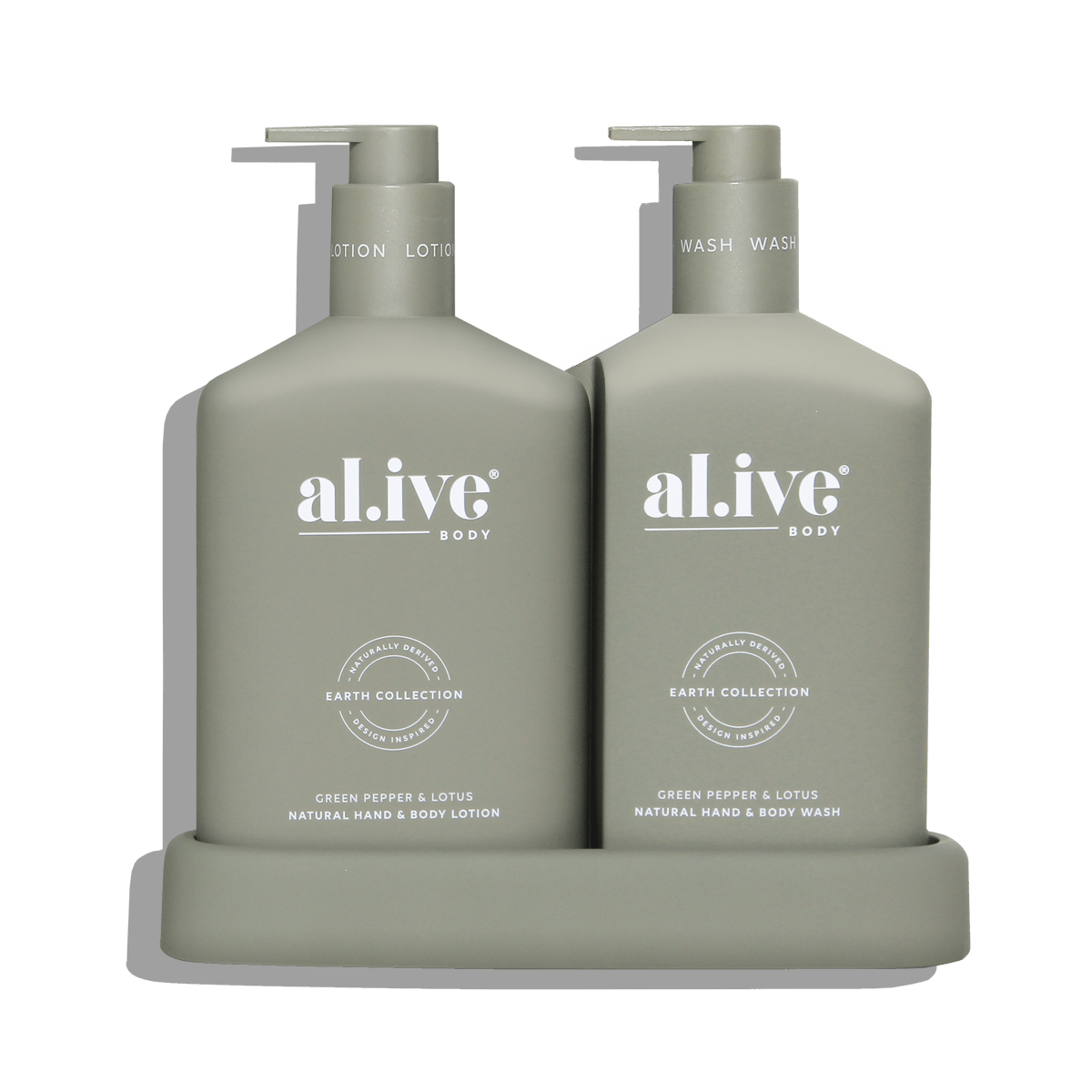 Alive Body Wash & Lotion Duo + Tray Green Pepper & Lotus with tray