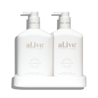 Alive Body Wash & Lotion Duo + Tray Mango & Lychee with tray