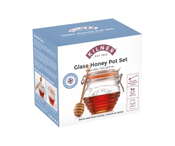 Honey Pot In Gift Box (with Drizzler Spoon)