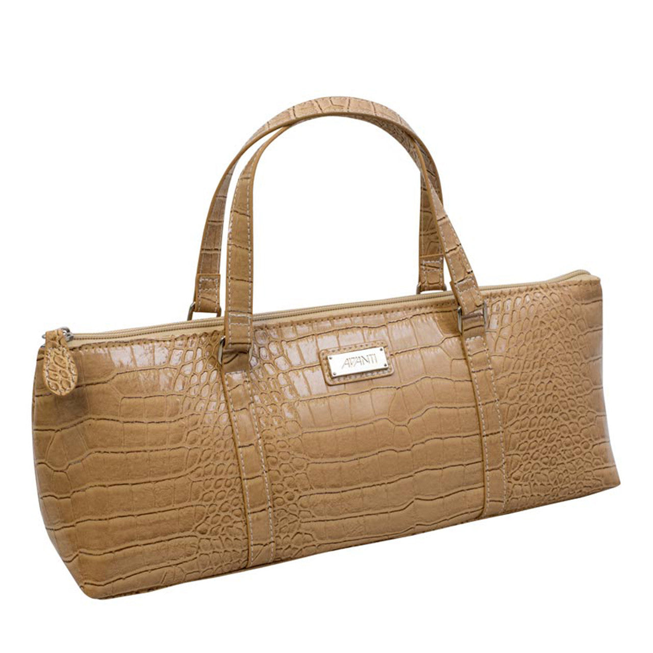 Insulated Wine Purse Beige Crocodile