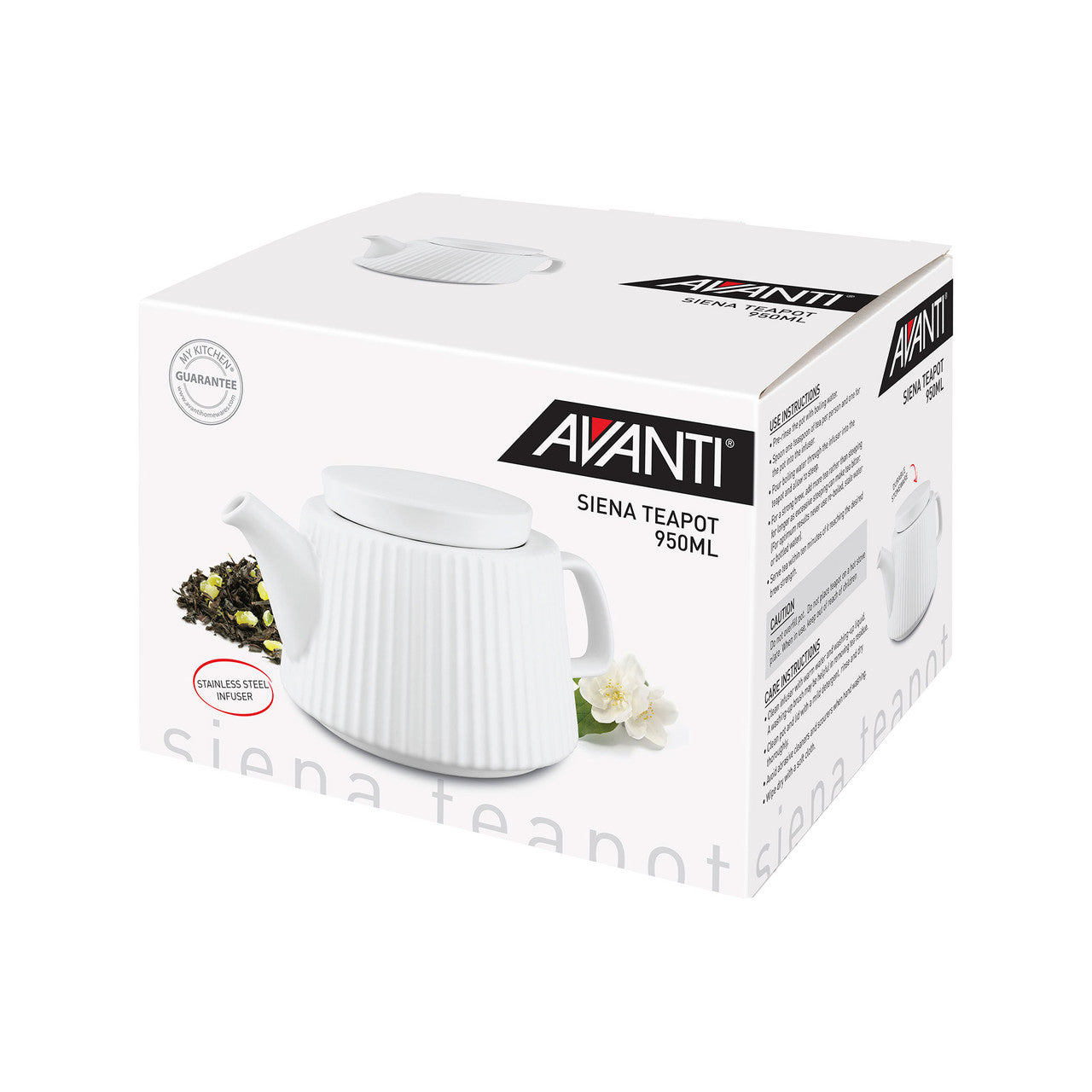 Siena Teapot - 950ml - White