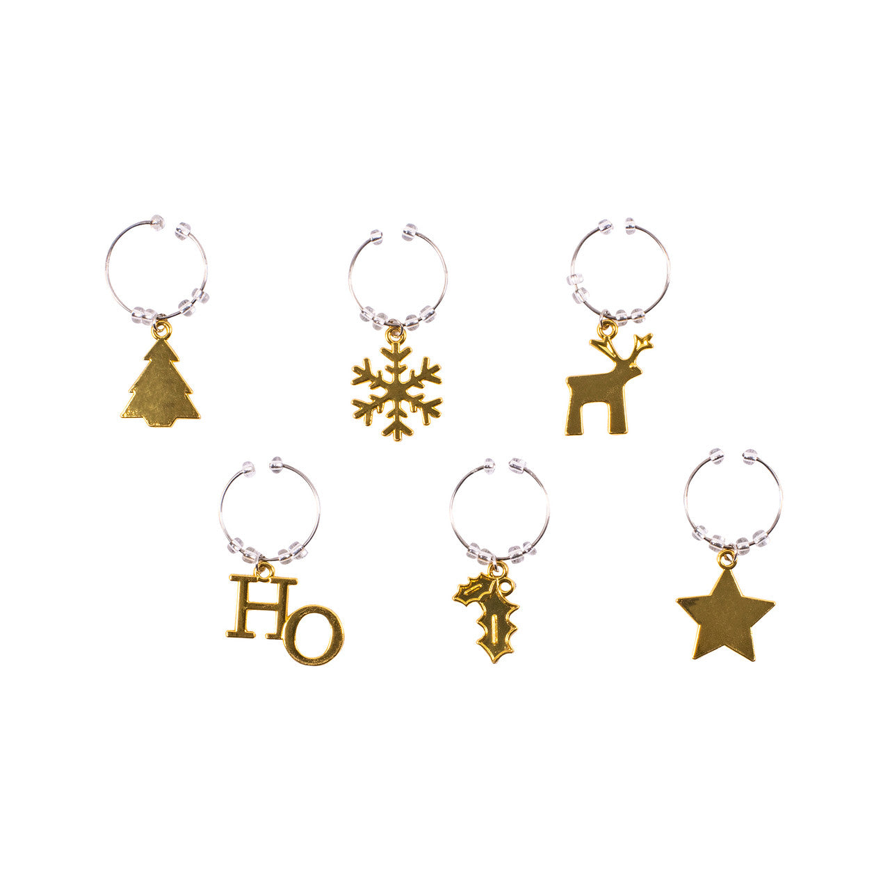 Wine Charms - Golden Christmas