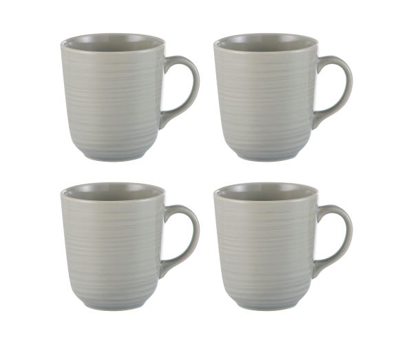 William Mason Set Of 4 Grey Mugs 400ml