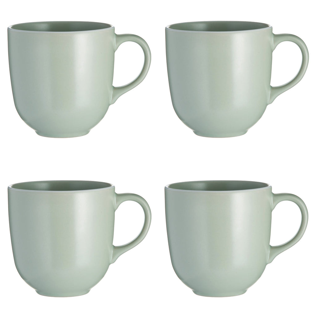 Classic Collection Set Of 4 Green Mugs 400ml