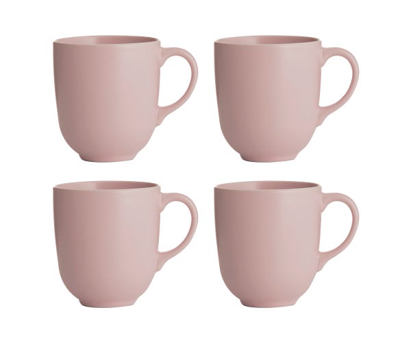 Classic Collection Set Of 4 Pink Mugs 400ml