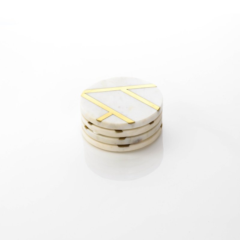 Marble and Brass Coasters