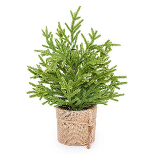 Norway Spruce Pine Potted Real Touch with LED Green (33cmH)