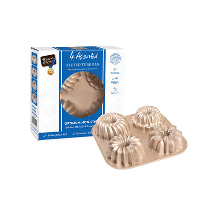 4 Assorted Mini Cake Pan, 24x24x4.5cm