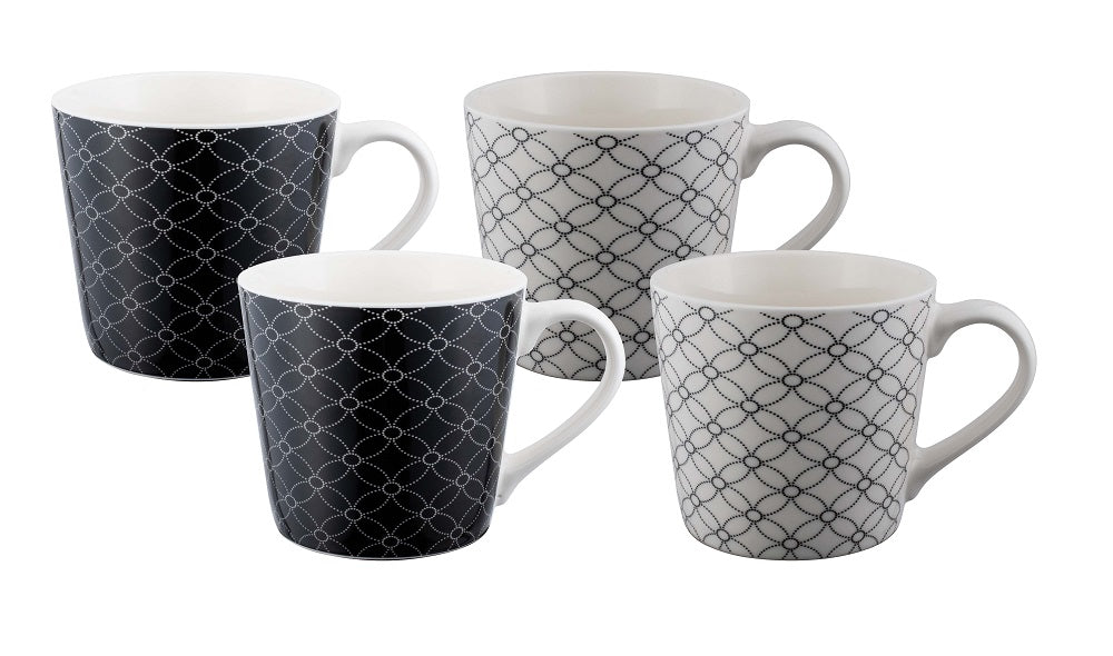 Mod Mug - Set of 4 - Monochrome Geometrics