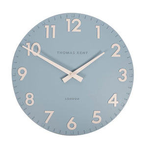 Camden Wall Clock Contemporary Raised Numbers, Open Face Sea Blue